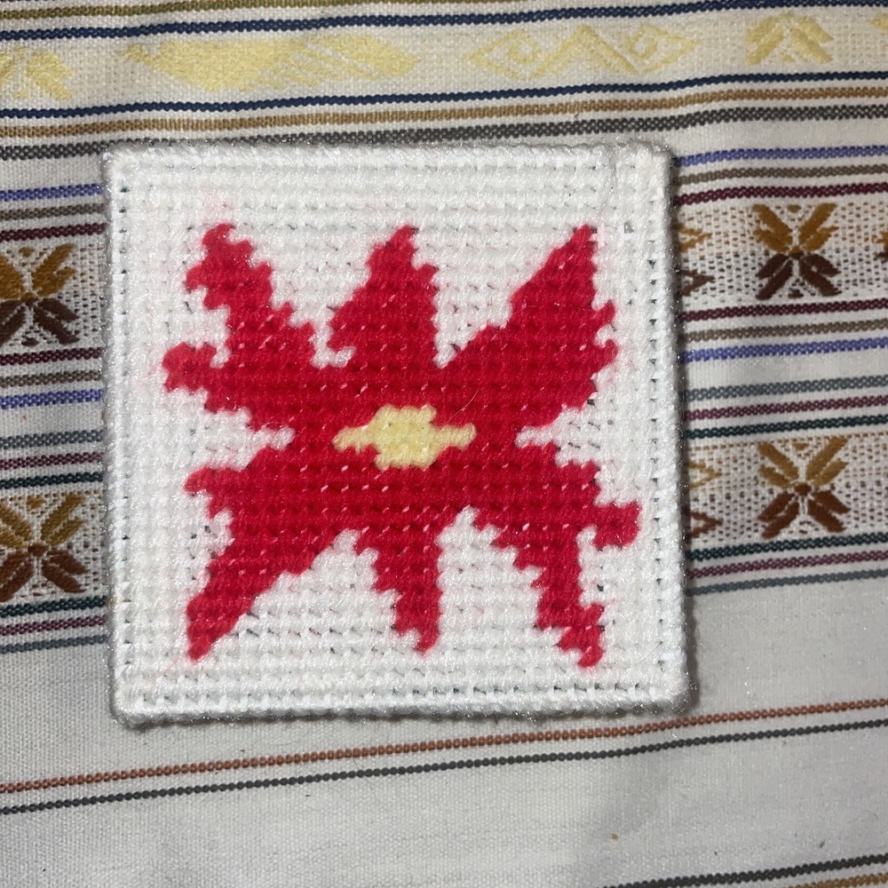 Four Needlepoint On Plastic Coasters With Storage Box - Picture 7 of 7